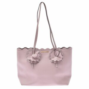 Miu Miu Flower Motif Pink Calfskin Tote Bag
